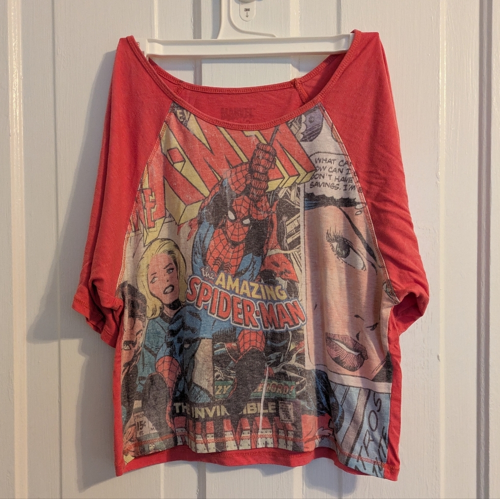 Marvel Comics Cropped Spider-Man X-Men Tee